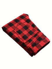 Y2K Plaid Pattern Slim Fit Jeans Vintage Style Stretch Denim Pants