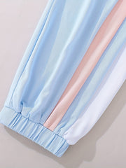 Kid Teen Girls Striped Sports Casual Active Trousers