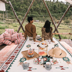 Retro Camping Blanket Outdoor Picnic Tear-Resistant Sofa Blanket