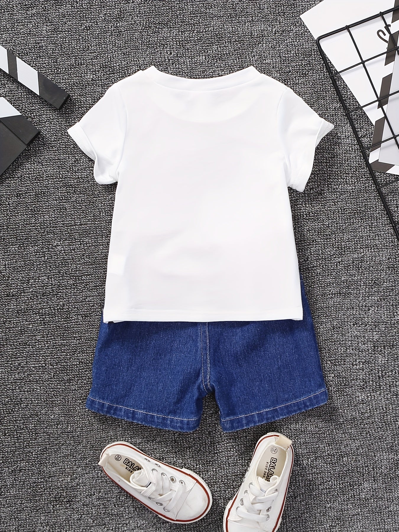 Boys Dinosaur T-Shirt & Denim Shorts Set