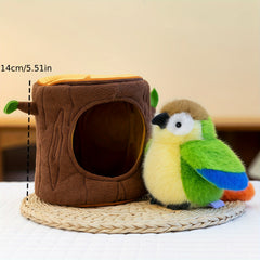 2pcs Elf Series Bird Plush Toys Sparrow & Parrot Avian Dolls