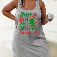 Christmas Tree Nightdress Racer Back Tank Sleep Dress