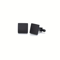 Men's Stainless Steel Button Cufflinks Square Round Shirt Cufflinks