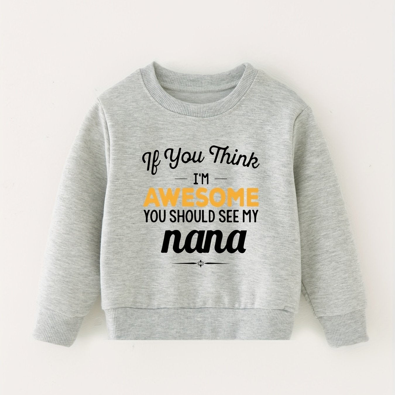 Nana Letter Print Baby Sweatshirt Long Sleeve Sports Pullover