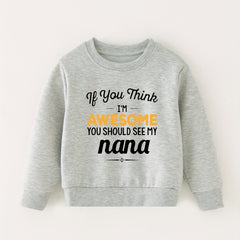 Nana Letter Print Baby Sweatshirt Long Sleeve Sports Pullover