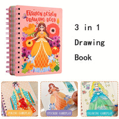 Princess Dress up Activity Book With Watercolor Puzzle Stickers DIY Craft Kit