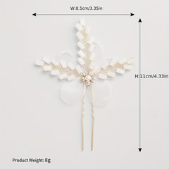 Bridal Fabric Hairpin Jade Crystal Hairpin Wedding Dress Accessories