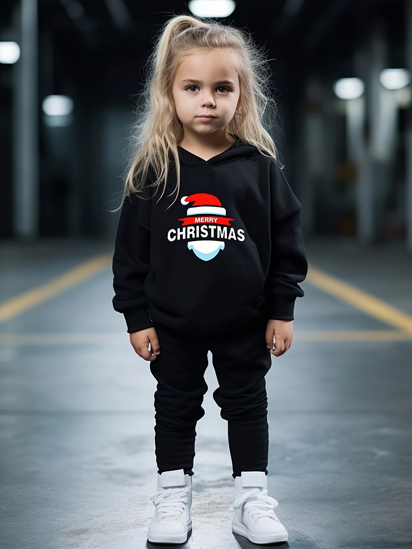 OERYUI Merry Christmas Print Outfits 2pcs Girls Hoodies Jogger Pants Set