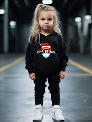 OERYUI Merry Christmas Print Outfits 2pcs Girls Hoodies Jogger Pants Set
