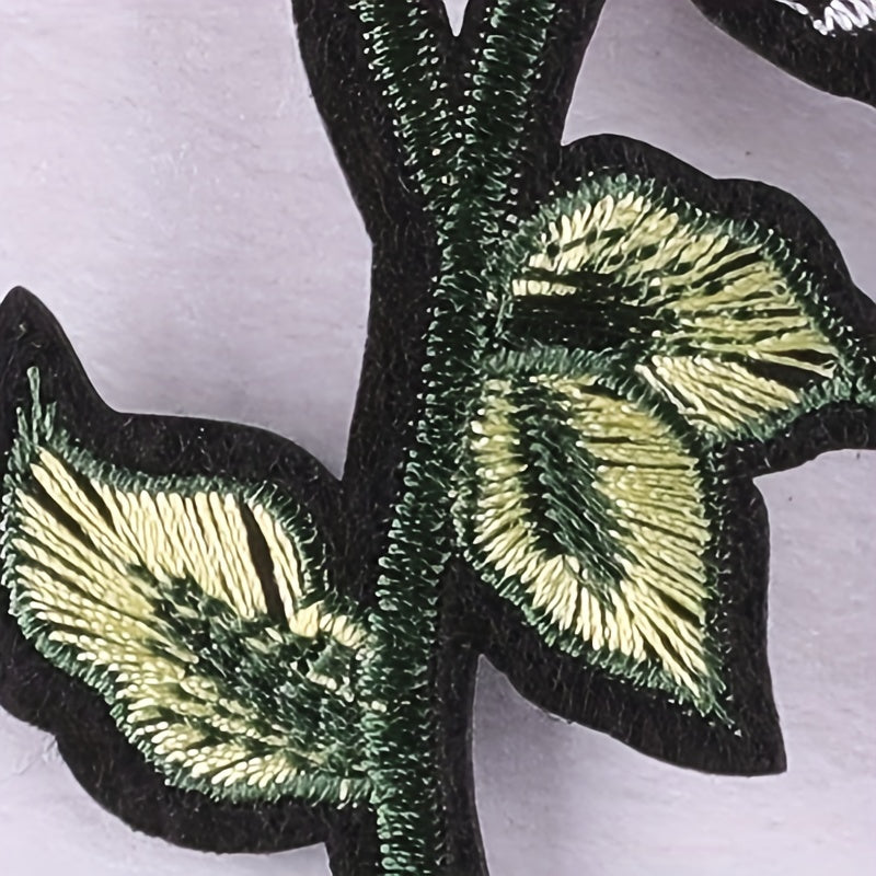 2pcs Flower & Letter Embroidered Patches Girls Hat DIY Iron on Cloth Accessory