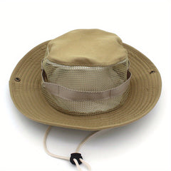 Camouflage Fisherman Hat Mesh Visor Hat Round Brimmed Hat