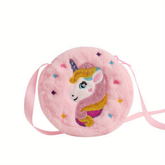 Unicorn Crossbody Bag Coin Purse Tie Dye Plush Mini Wallet