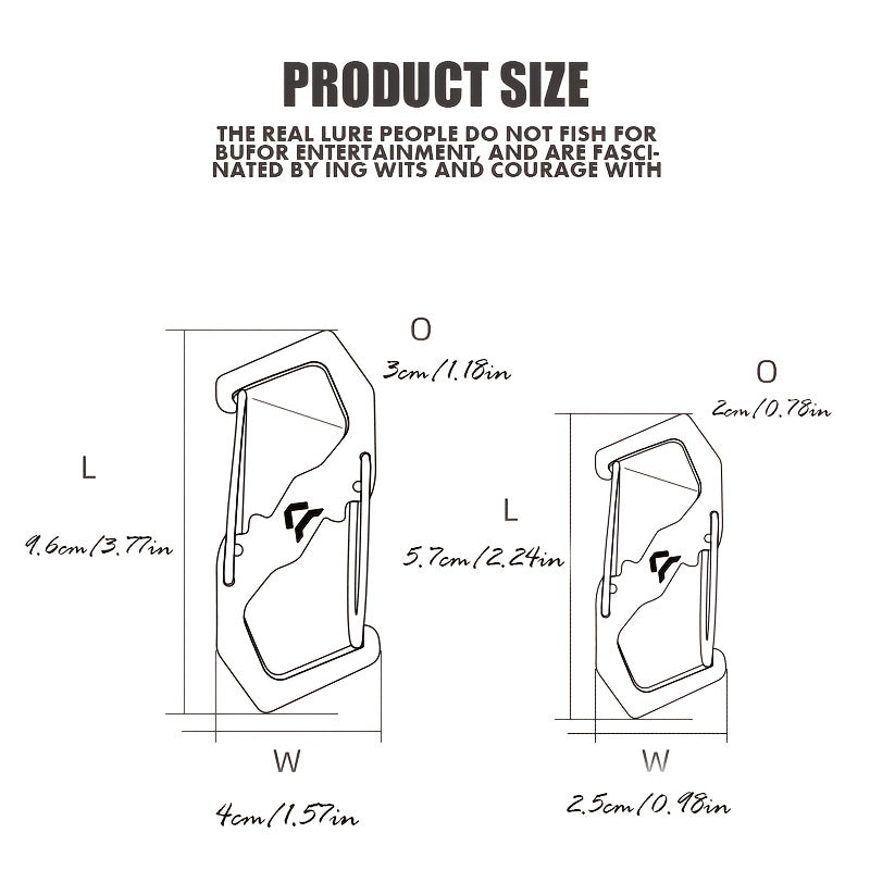 ATISEN Stainless Steel Carabiner Set Large & Medium Buckles for Climbing