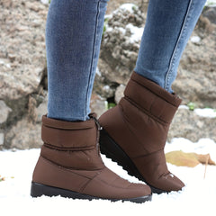 Women's Solid Snow Boots Front Zipper Platform Short Boots
