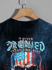 Skull Pattern Print Men's Short Sleeve T-shirt Graphic Tee Men's Summer Clothes