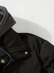 Men's 2 In 1 Casual Outdoor Sports Zip Padded Hooded Jacket