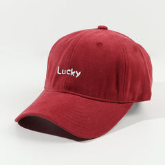 Lucky Label Baseball Cap Solid Cotton Adjustable Lightweight Sports Hat