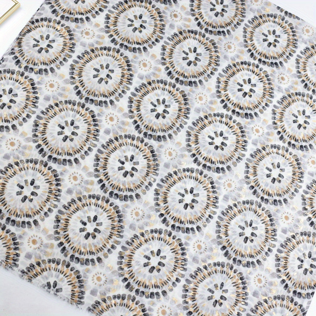 Boho Frayed Edge Scarf Hot Stamping Print Shawl