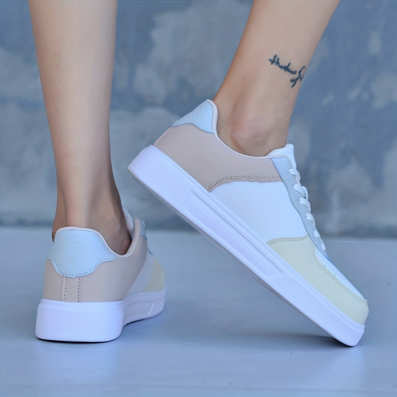 Women's Lace-Up Platform Sneakers Low Top Board Shoes Outdoor Running Shoes
