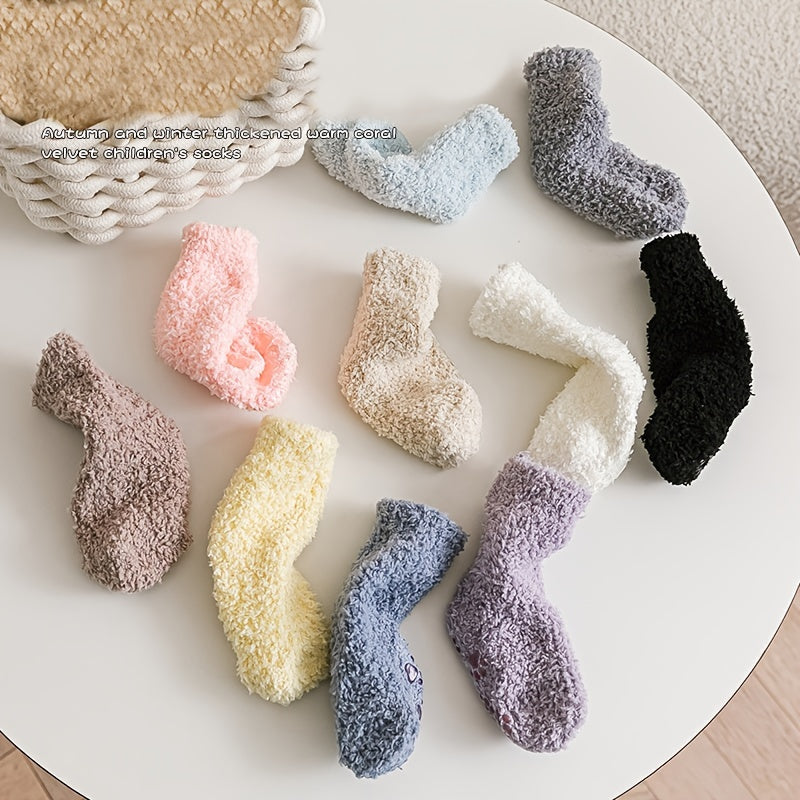 Baby Coral Fleece Floor Socks Warm Non-slip Toddler Socks