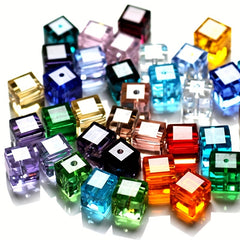 100PCS 2mm Cubic Crystal Glass Loose Beads Faceted Spacer Beads