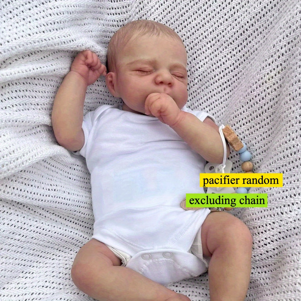 Soft Vinyl Reborn Doll Asleep Baby Girl Lifelike Bath Toy