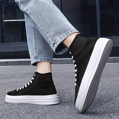 High Top Lace Up Canvas Shoes Non Slip Casual Flats