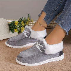 Women's Non slip Warm Walking Shoes Low Top Comfortable Sneakers