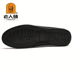 LAORENTOU Men's Leather Slip On Shoes Lightweight Casual Shoes