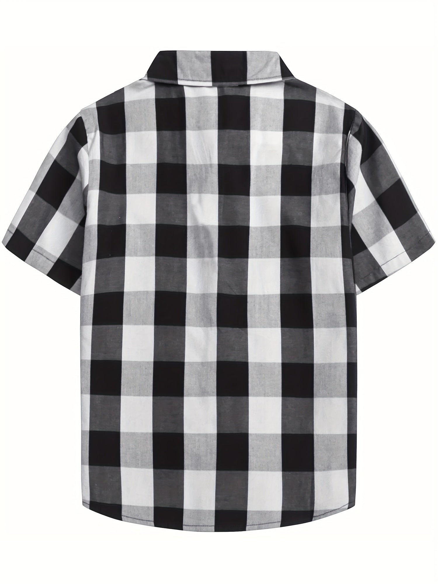Boy's Casual Plaid Short Sleeve Button Down Shirt