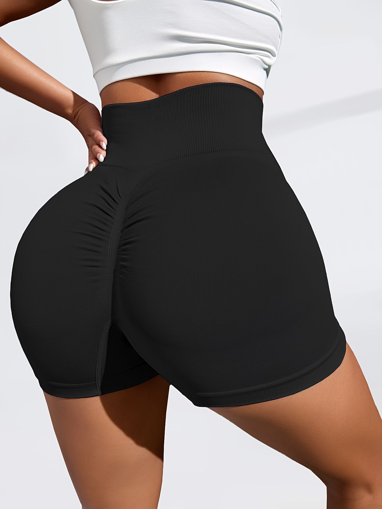 4pcs Seamless Yoga Sports Shorts Tummy Control Biker Fitness Shorts