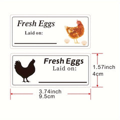 60pcs Egg Sticker Date Label Copperplate Paper Self-Adhesive