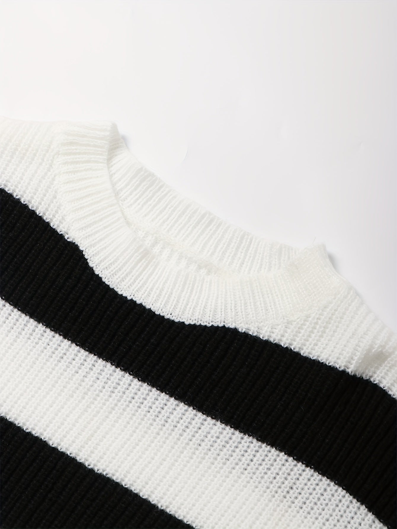 Striped Sweater Dress Crew Neck