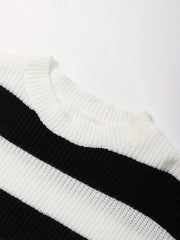 Striped Sweater Dress Crew Neck