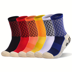 Men's Mid Crew Sport Socks Non Slip Shock Absorption Athletic Socks