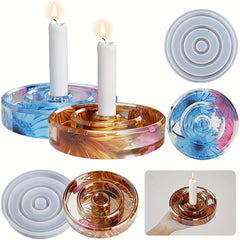 Round Aromatherapy Candle Holder Resin Mold DIY Candle Tray Accessories