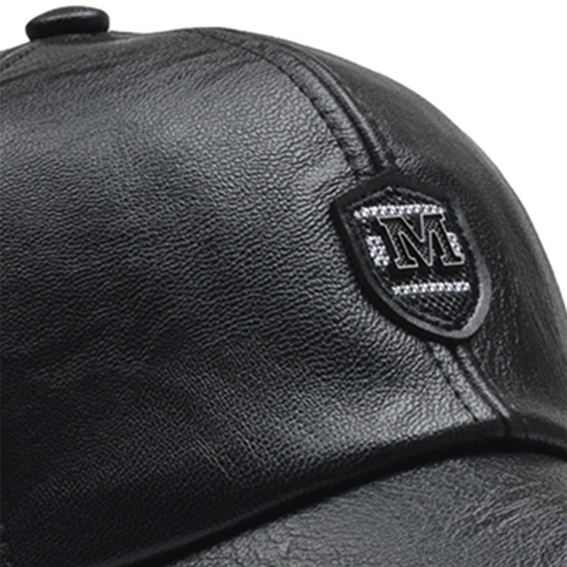 Men's Casual PU Leather Baseball Cap
