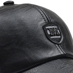 Men's Casual PU Leather Baseball Cap