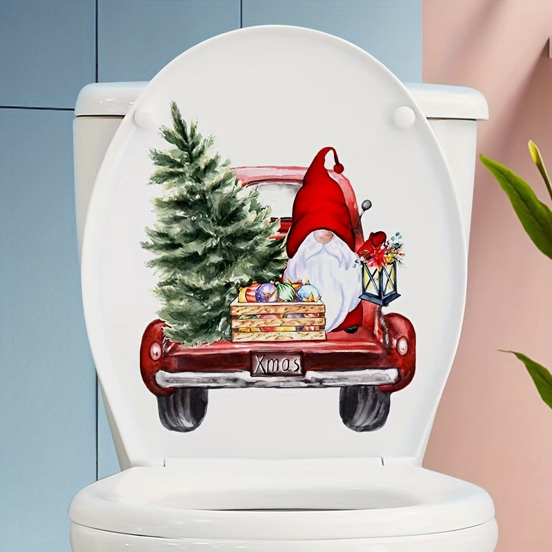 Christmas Toilet Seat Sticker Removable Decal Paper Decorative Bathroom