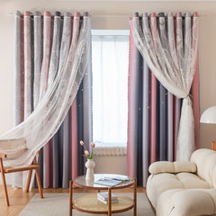 Elegant Pink Pattern Curtain for Home Decor