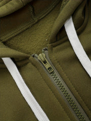 Casual Outfits 2 Piece Set Solid Zipper Hoodie & Pants