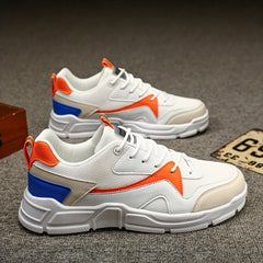 Men's Block Sneakers Wear resistant Non slip Lace Up Mesh Breathable