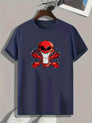 Skull Print Men's Graphic T-shirt for Summer