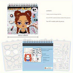 DIY Beauty Art Coloring Book for Kids with Makeup Stickers