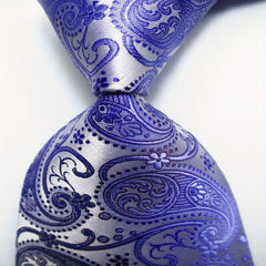 Paisley Tie Set Red Grey Golden Woven Men's Necktie