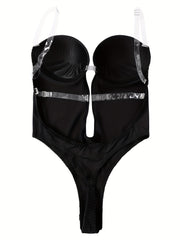 Plunging Shaping Bodysuit Push Up Slimmer Body Shaper