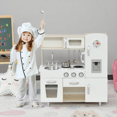 Wooden Pretend Play Toy Kitchen Cooking Set for Boys Girls