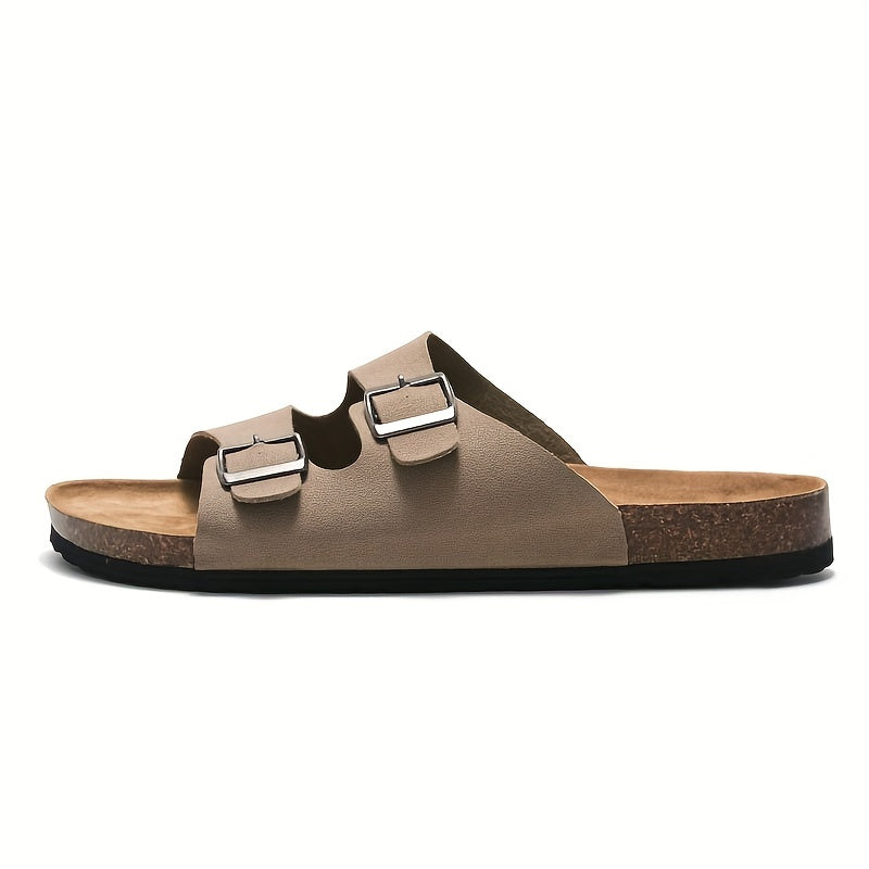 Men's Buckle Strap Slides Comfortable Sandals