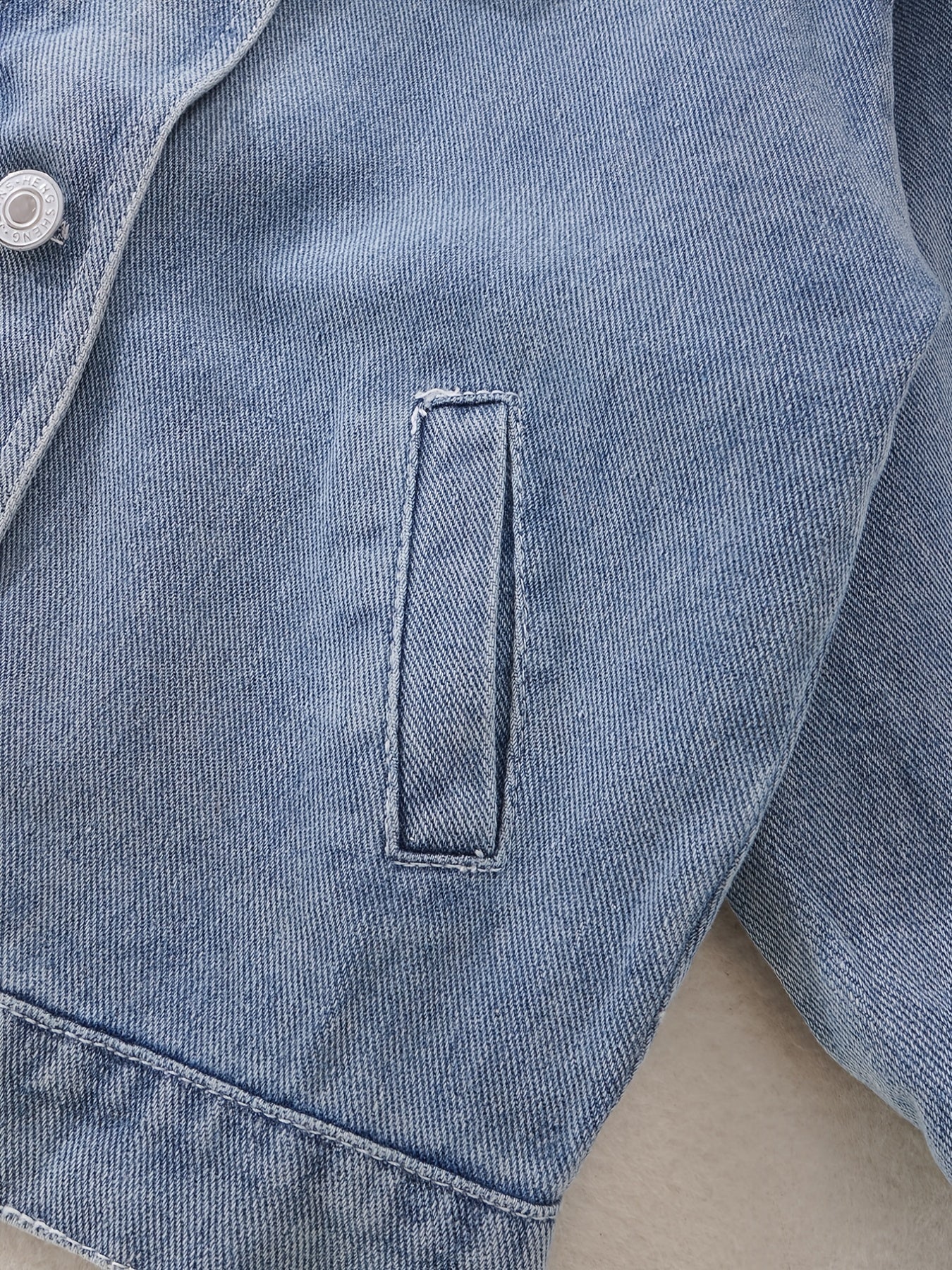 Toddler Girls Lace Spliced Denim Jacket Casual Coat Top