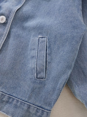 Toddler Girls Lace Spliced Denim Jacket Casual Coat Top